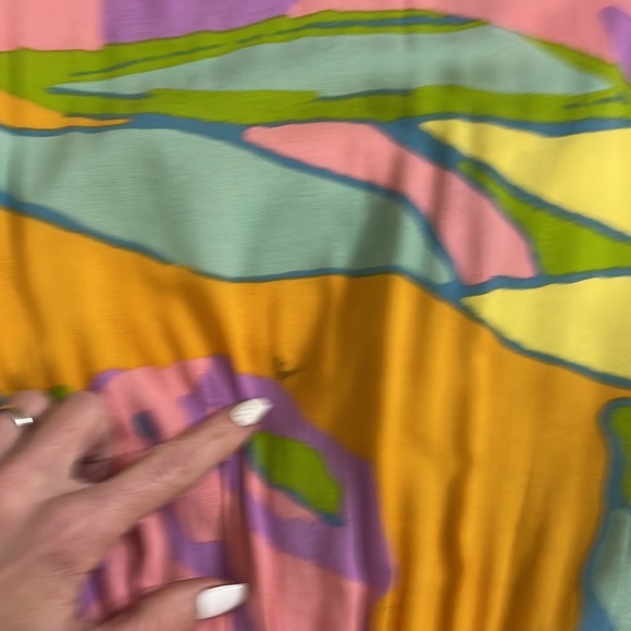 Show me your MuMu open front maxi dress M gorgeous print batwing sleeve unique - Picture 14 of 14